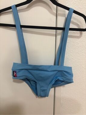 Bad kitty pole fit Women’s Blue strappy Bikini Bottom booty shorts Suspender XS